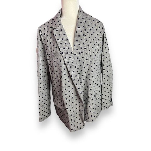 FRNCH PARIS Laela Polka Dot Belted Jacket Woven Wool Blend Blazer - Picture 3 of 7